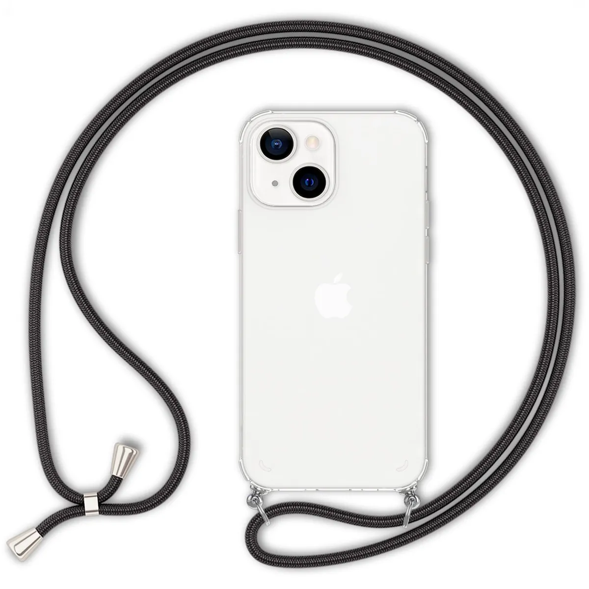 NALIA Handykette für iPhone 13 – Transparentes Hybrid-Case & Band – HANGIT (Anti-Gelb Rückseite & Verstellbar) – Marke aus Berlin