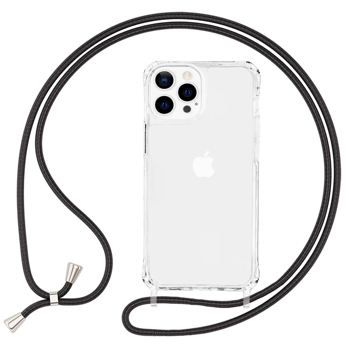 NALIA Handykette für iPhone 13 Pro – Transparentes Hybrid-Case & Band – HANGIT PRO (Anti-Gelb Rückseite & Verstellbar) – Marke aus Berlin
