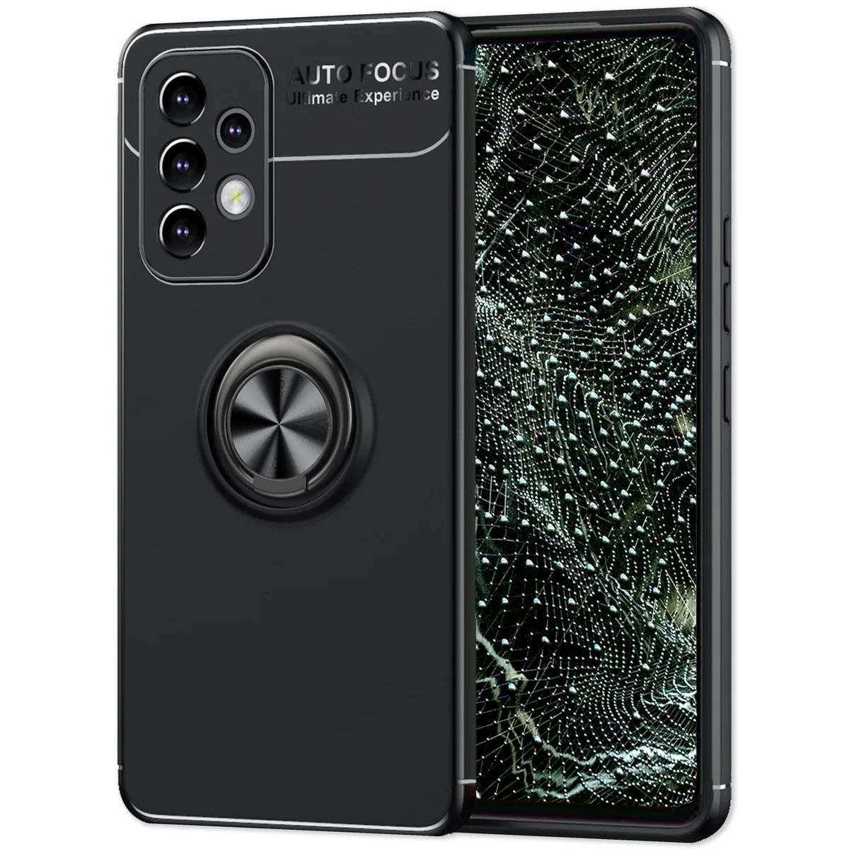 NALIA Ringhülle für Samsung Galaxy A33 – Ring-Ständer 360° & für Magnet-Halter – GRIP360 (Mattiertes Silikon Case) – Marke aus Berlin