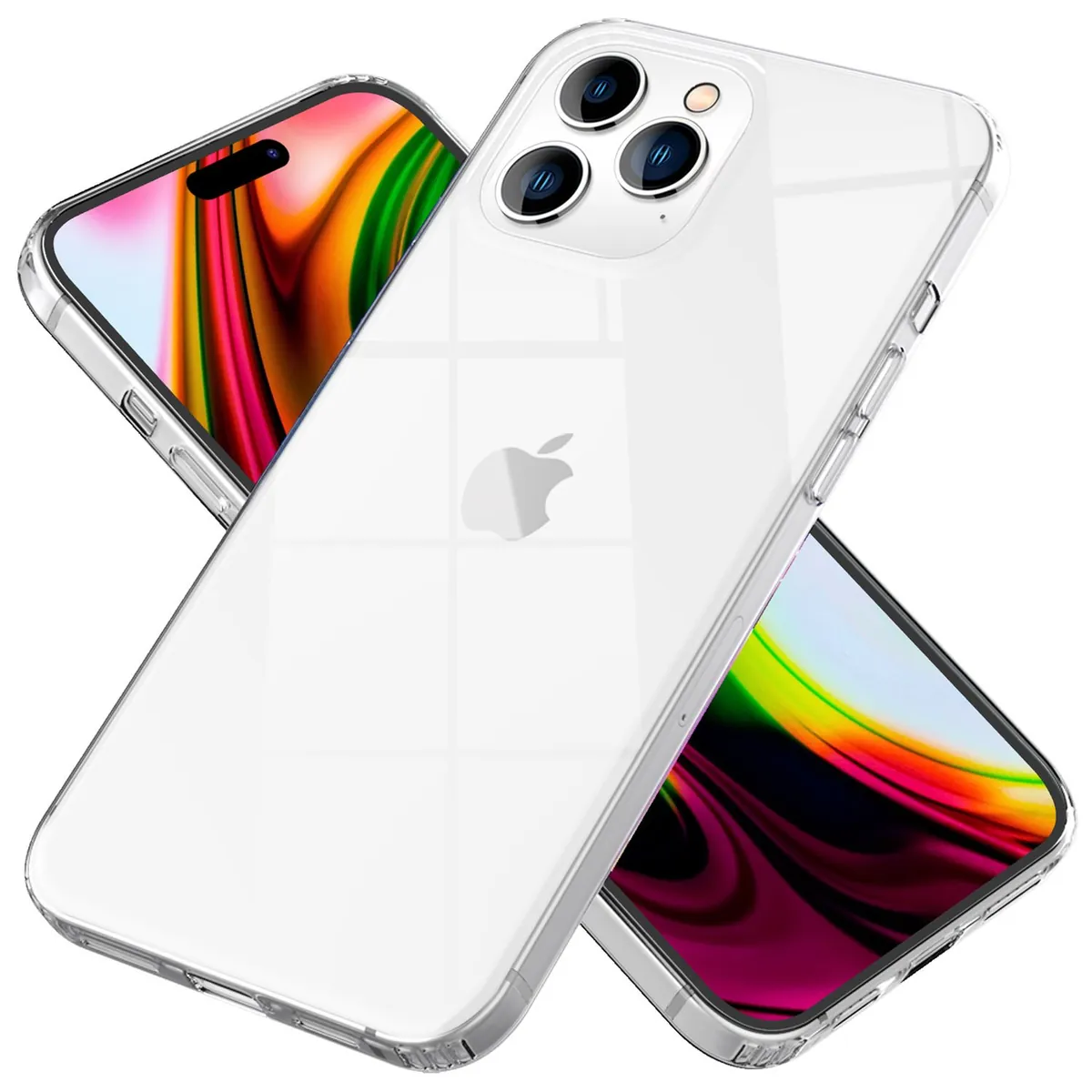 NALIA Transparente Hülle für iPhone 14 Pro – Harte Rückseite & Silikon Rand – IGNITE (Stoßfeste Handyhülle & Verstärkte Ecken) – Marke aus Berlin
