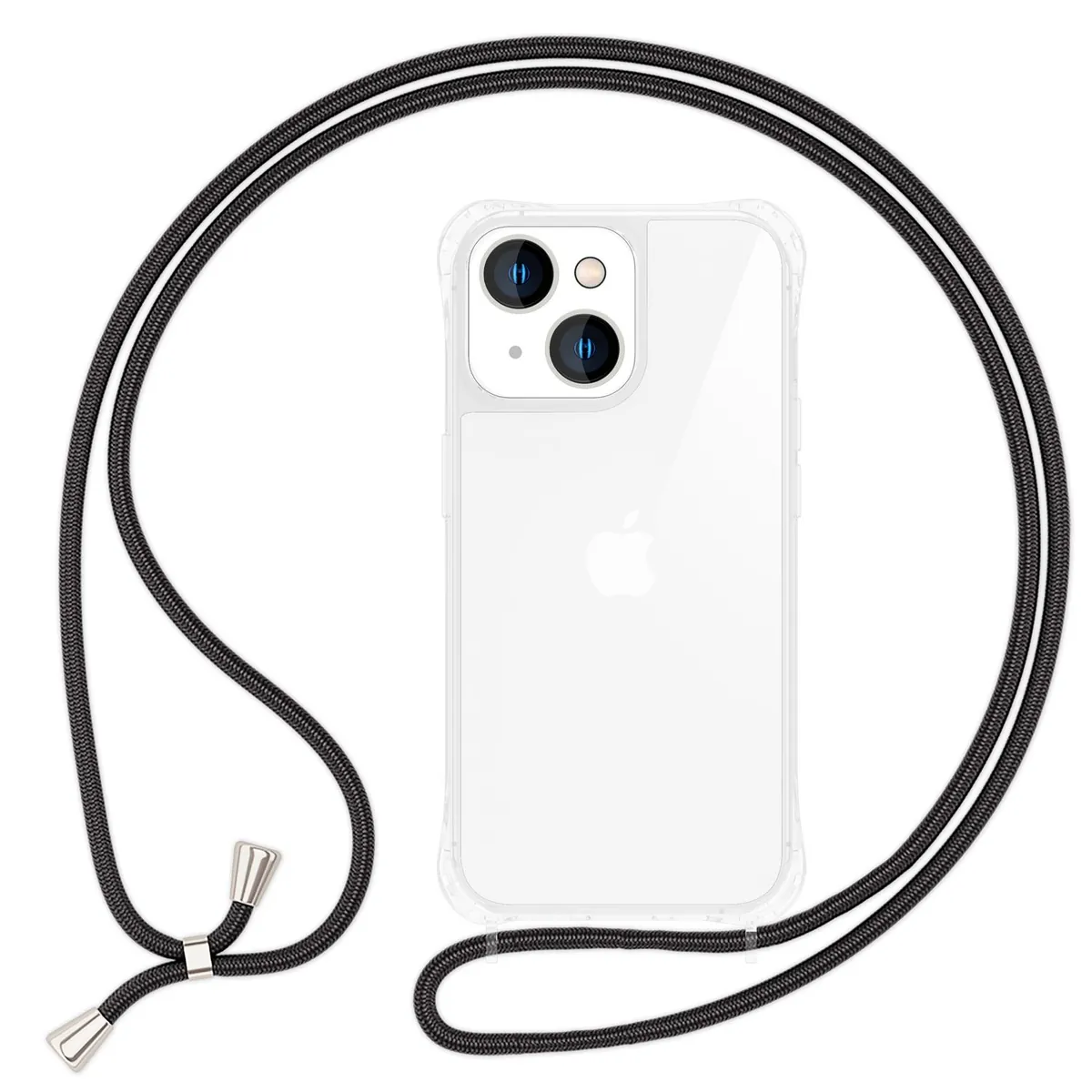 NALIA Handykette für iPhone 14 Plus – Transparentes Hybrid-Case & Band – HANGIT PRO (Anti-Gelb Rückseite & Verstellbar) – Marke aus Berlin