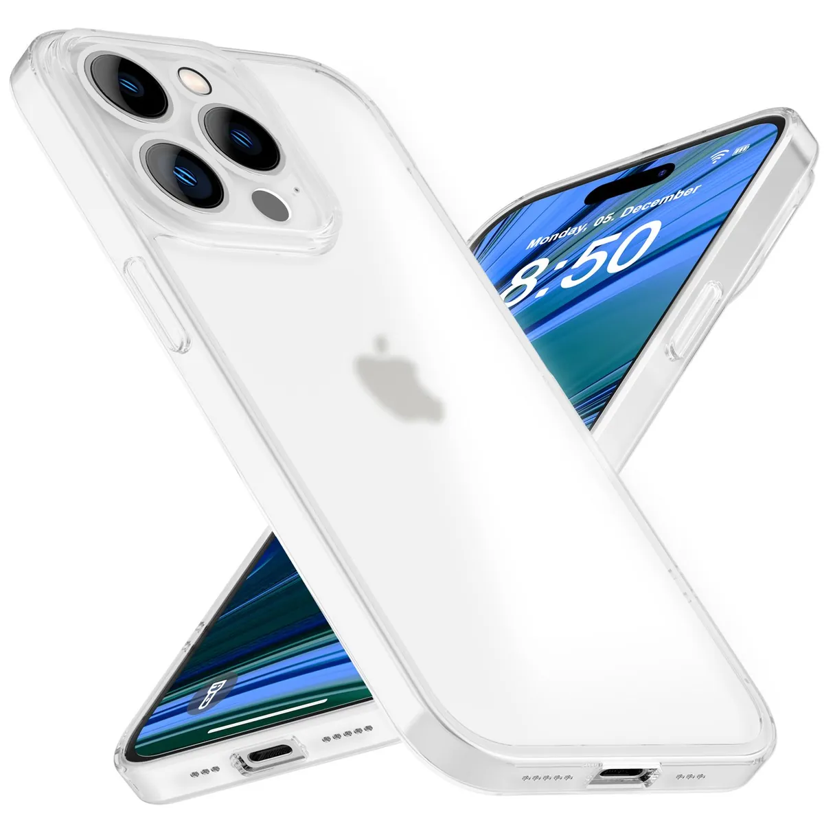 NALIA Ultra Slim Hardcase für iPhone 14 Pro Max – Matt-Transparent & 0.3mm Dünn – PHANTOM (Dünnes Cover & Kamera-Vollschutz) – Marke aus Berlin