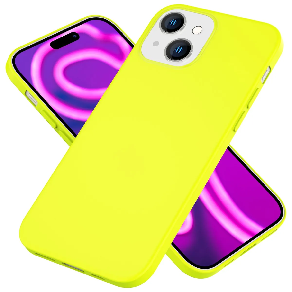 NALIA Neon Silikonhülle für iPhone 15 – Soft-Touch & Signal-Neon – NEONSHOCK (Matte Schutzhülle) – Marke aus Berlin
