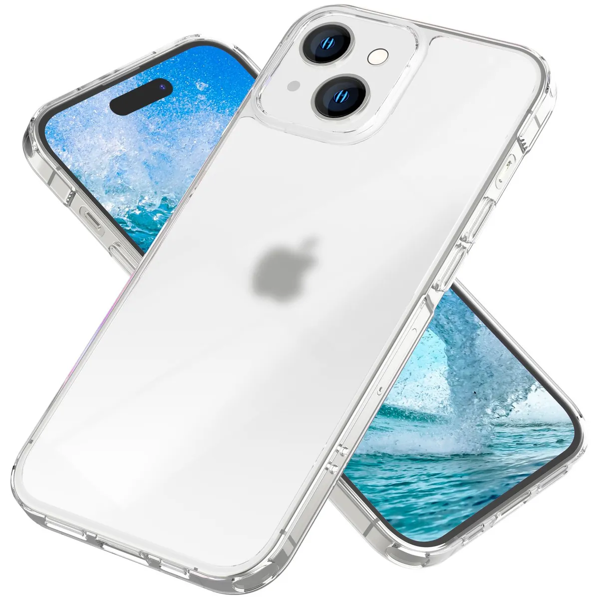 NALIA Matt-Transparentes Case für iPhone 15 Plus – Milchglas-Optik & Anti-Fingerprint – NYTE (Stoßfest, Harte Rückseite & Silikon Bumper) – Marke aus Berlin