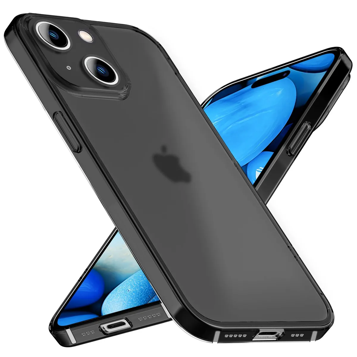 NALIA Semi-Transparent Case kompatibel mit iPhone 15 Hülle, 0,3mm Extrem Schlankes Hardcase, Frosted Cover Matt Durchscheinend Ultra-Dünn Anti-Fingerabdruck Schutzhülle Robust