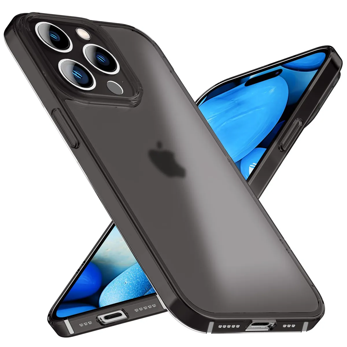 NALIA Semi-Transparent Case kompatibel mit iPhone 15 Pro Max Hülle, 0,3mm Extrem Schlankes Hardcase, Frosted Cover Matt Durchscheinend Ultra-Dünn Anti-Fingerabdruck Robust Leicht