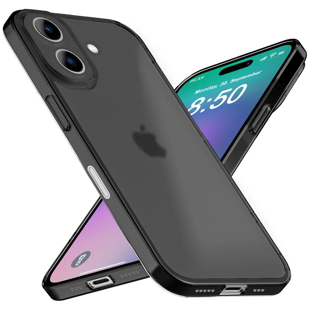NALIA Ultra Slim Hardcase für iPhone 16 Plus – Matt-Transparent & 0.3mm Dünn – PHANTOM (Dünnes Cover & Kamera-Vollschutz) – Marke aus Berlin