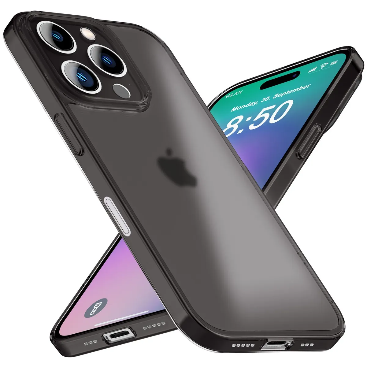 NALIA Ultra Slim Hardcase für iPhone 16 Pro – Matt-Transparent & 0.3mm Dünn – PHANTOM (Dünnes Cover & Kamera-Vollschutz) – Marke aus Berlin