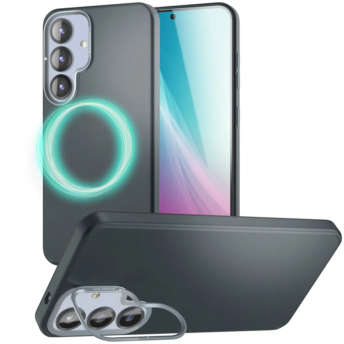 NALIA Magnet Hardcase für Samsung Galaxy S25 Plus – Faltbarer Kamera-Stand – OVERLAND (Schutzhülle Matt & MagSafe Kompatibel) – Marke aus Berlin