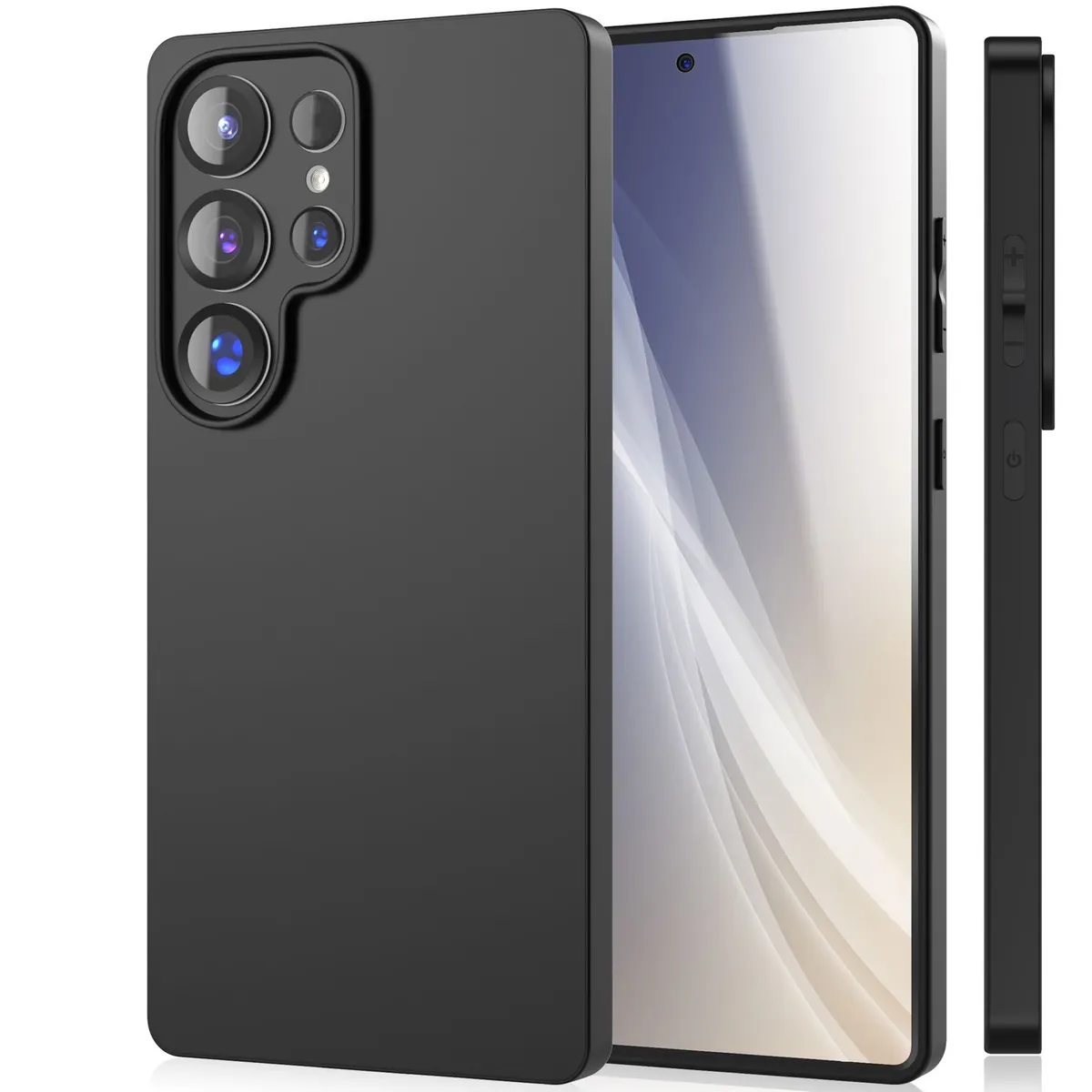 NALIA Matte Silikonhülle für Samsung Galaxy S25 Ultra – Slim, Schwarz & Rutschfest – STRIDER (Soft Case, Kameraschutz & Stoßfest) – Marke aus Berlin