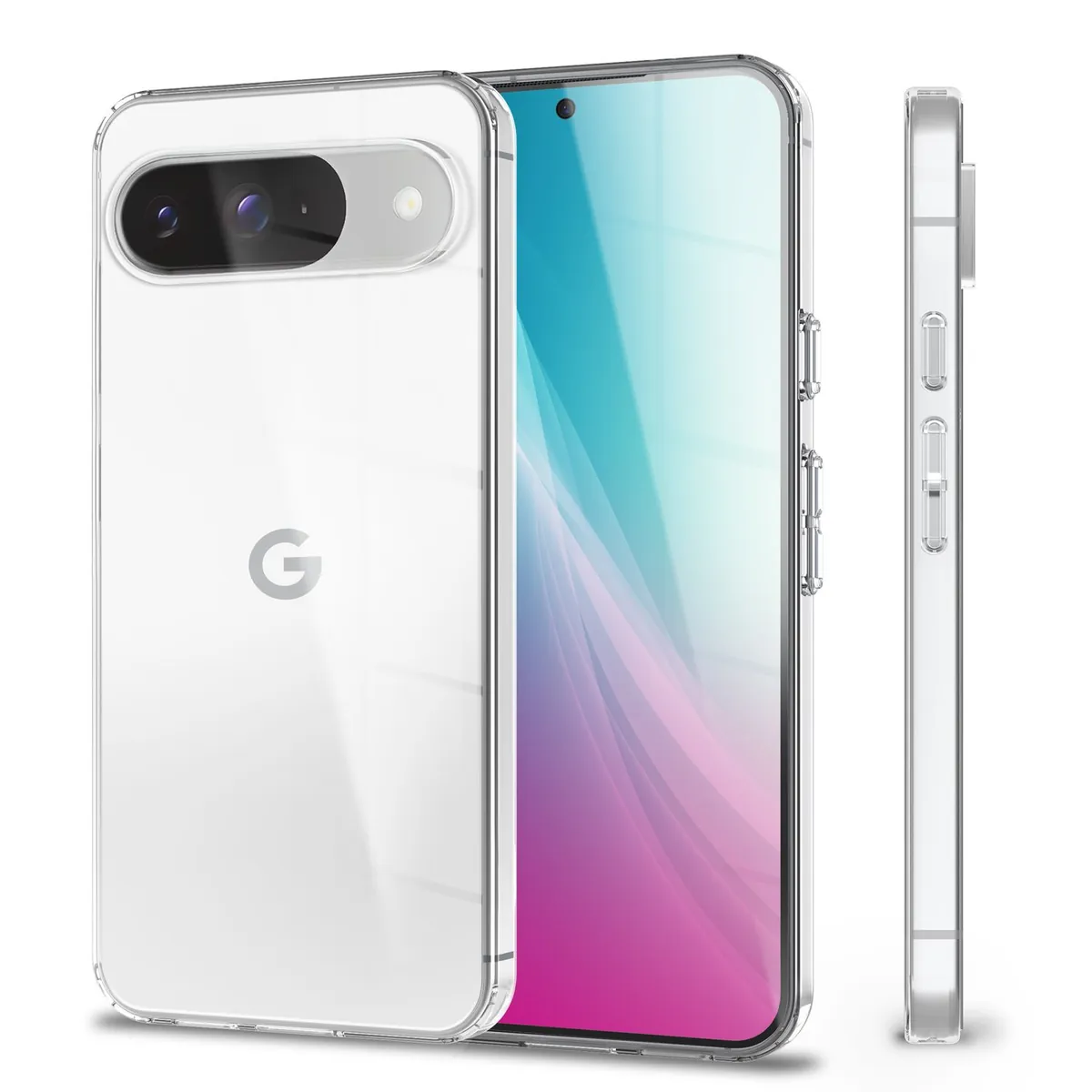 NALIA Transparente Silikonhülle für Google Pixel 9 – Anti-Gelb & Rutschfest – GLAZE (Handyhülle Kristallklar, Schlank & Stoßfest) – Marke aus Berlin