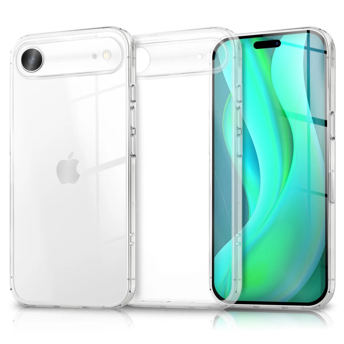 NALIA Transparente Silikonhülle für iPhone 17 Air – Anti-Gelb & Rutschfest – GLAZE (Handyhülle Kristallklar, Schlank & Stoßfest) – Marke aus Berlin