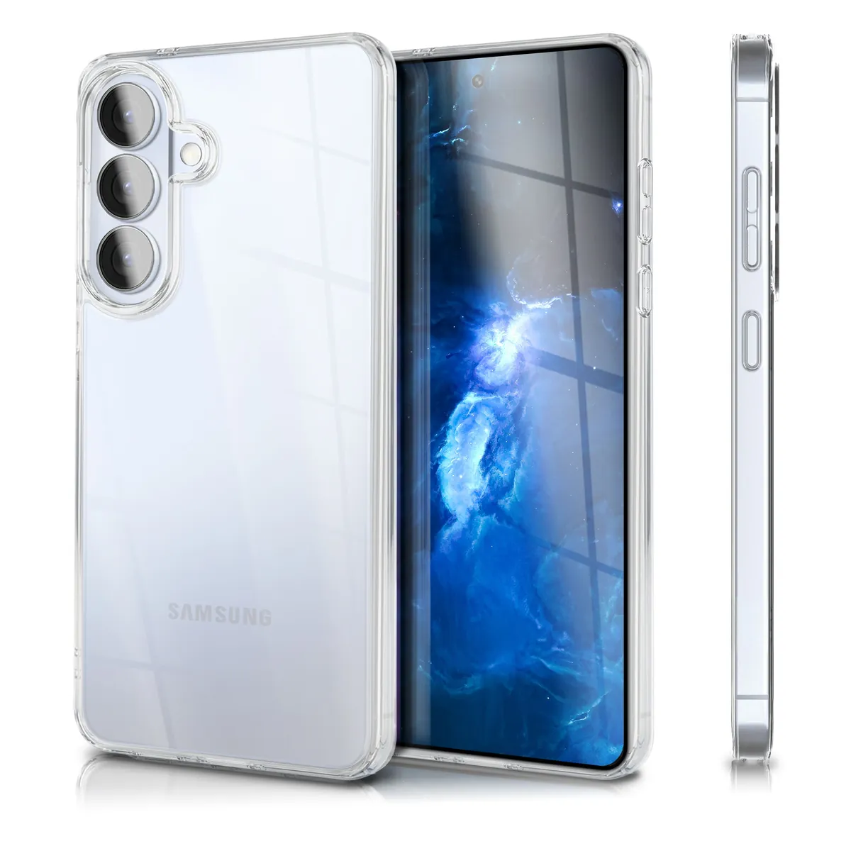NALIA Transparente Hülle für Samsung Galaxy S26 – Anti-Gelb & Stoßfest – GLAZE (Rückseite in Glas-Optik) – Marke aus Berlin