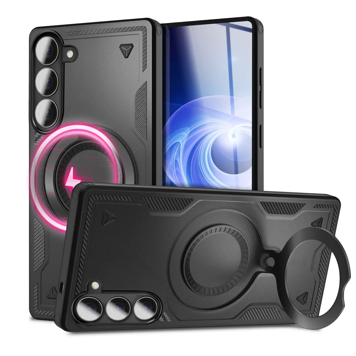 NALIA Magnetische Panzerhülle für Samsung Galaxy S26 – Ring-Halterung 360° & MagSafe kompatibel – STORMGUARD (Outdoor Case) – Marke aus Berlin
