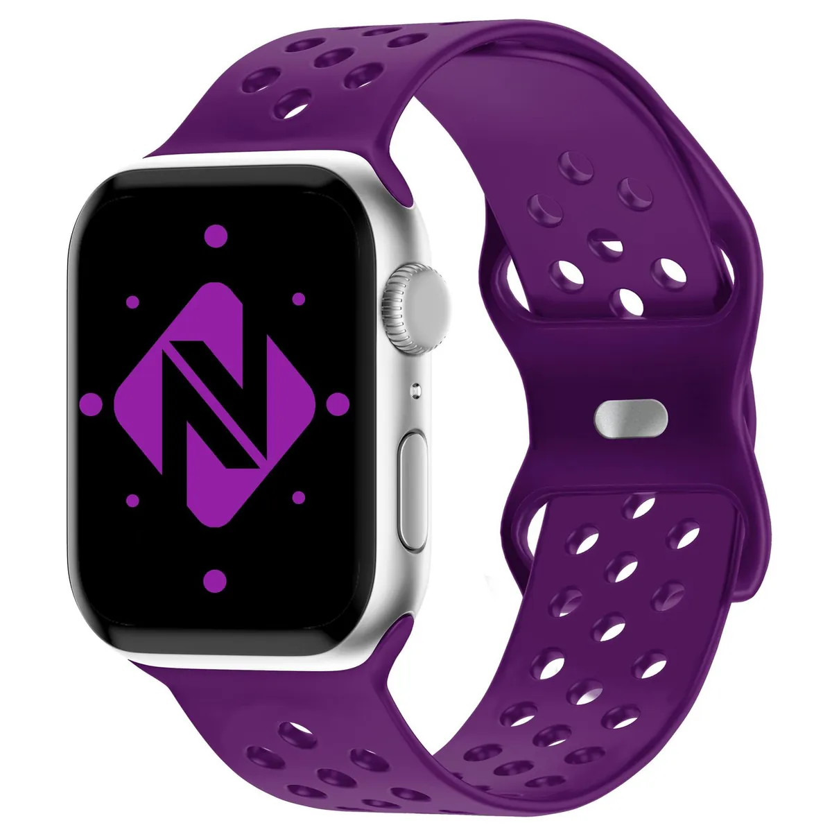 NALIA Gelochtes Silikon Smart-Watch Ersatzarmband kompatibel mit Apple Watch Armband Ultra/SE & Series 8/7/6/5/4/3/2/1, 42mm 44mm 45mm 49mm, iWatch Fitnessarmband Damen & Herren
