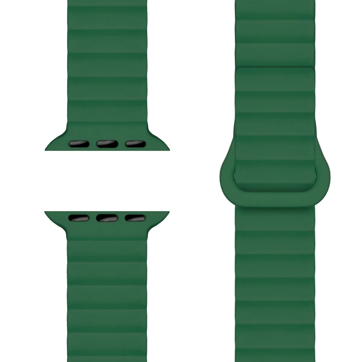 NALIA Core Magnet Armband kompatibel mit Apple Watch SE & iWatch Series 10 9 8 7 6 5 4 3 2 1, 38/40/41/42mm, Atmungsaktives Silikon Loop, Sportarmband mit Rillen Design