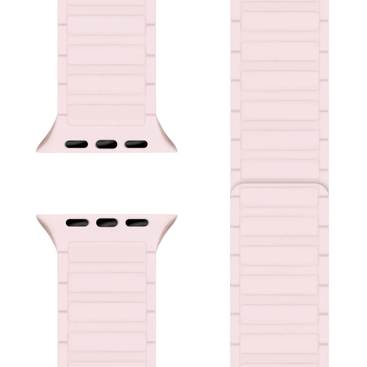 NALIA Nexus Magnet Armband kompatibel mit Apple Watch Armband Series Ultra/SE 10 9 8 7 6 5 4 3 2 1, 42/44/45/46/49mm, Silikon Loop mit Rillendesign, Sportarmband