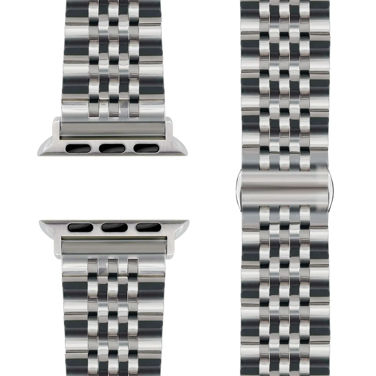 NALIA Trivo Edelstahl Armband kompatibel mit Apple Watch Armband Ultra/SE Series 10 9 8 7 6 5 4 3 2 1, 42/44/45/46/49mm, Ersatzarmband mit Schmetterlingsschließe, Rostfrei