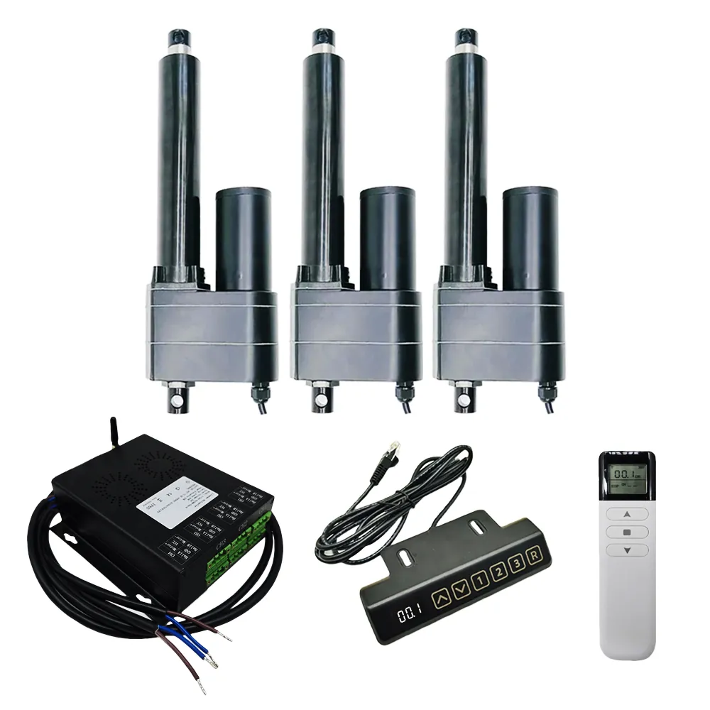 Drei 12000N 12V 24V Schwerlast Linearantriebe Synchronisieren-Set für Kellertür (Modell 0043063-7)