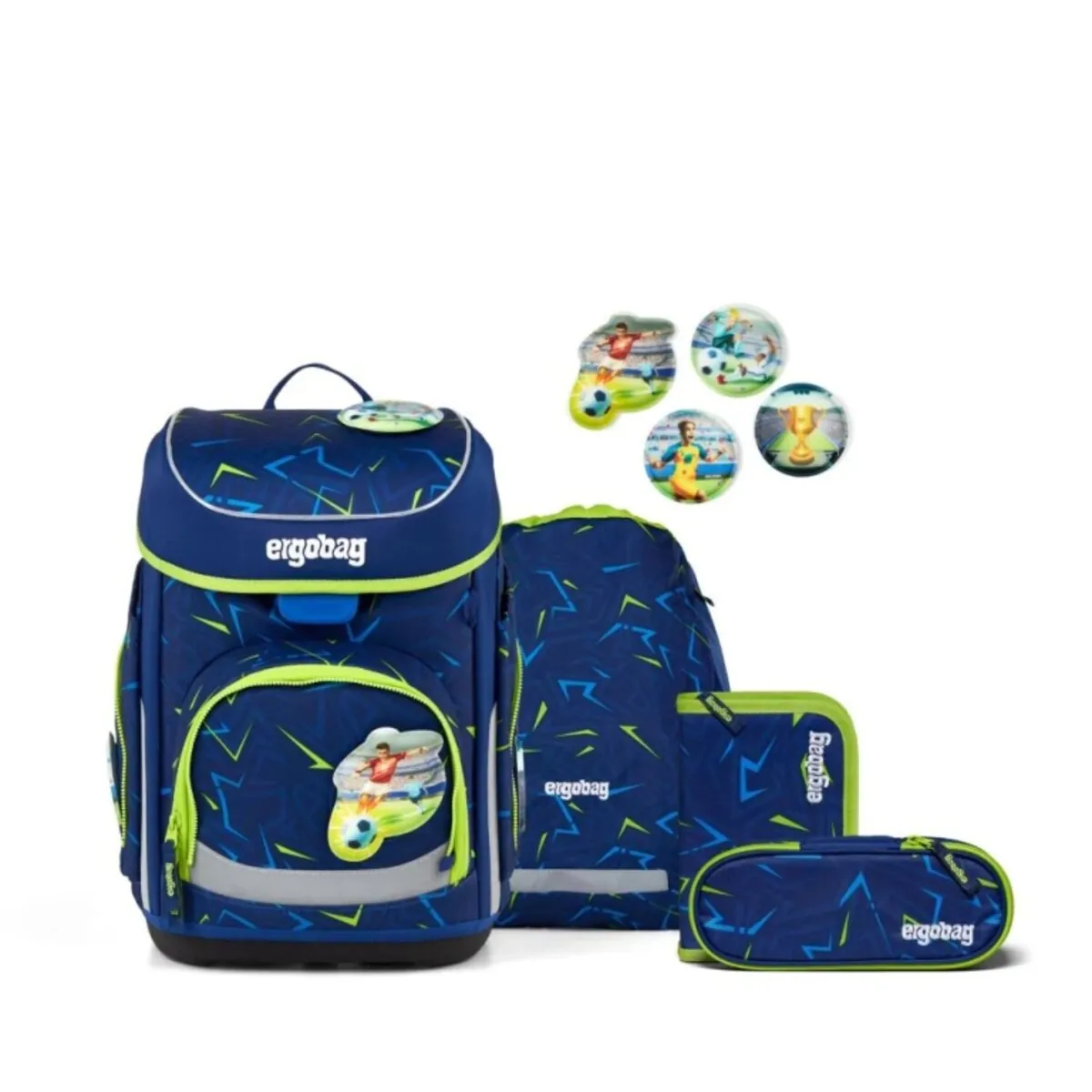 ergobag Cubo Set Schulranzen-Set SpitzenreitBär 5-teilig Blau 19 Liter