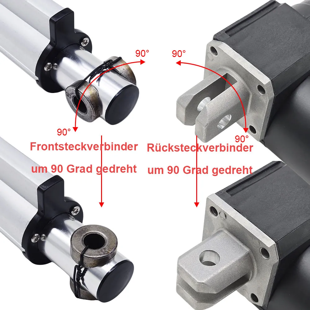 Option 90-Grad-Drehung für Front- und Rücksteckverbinder des Linearantriebs B (Modell 0044113)