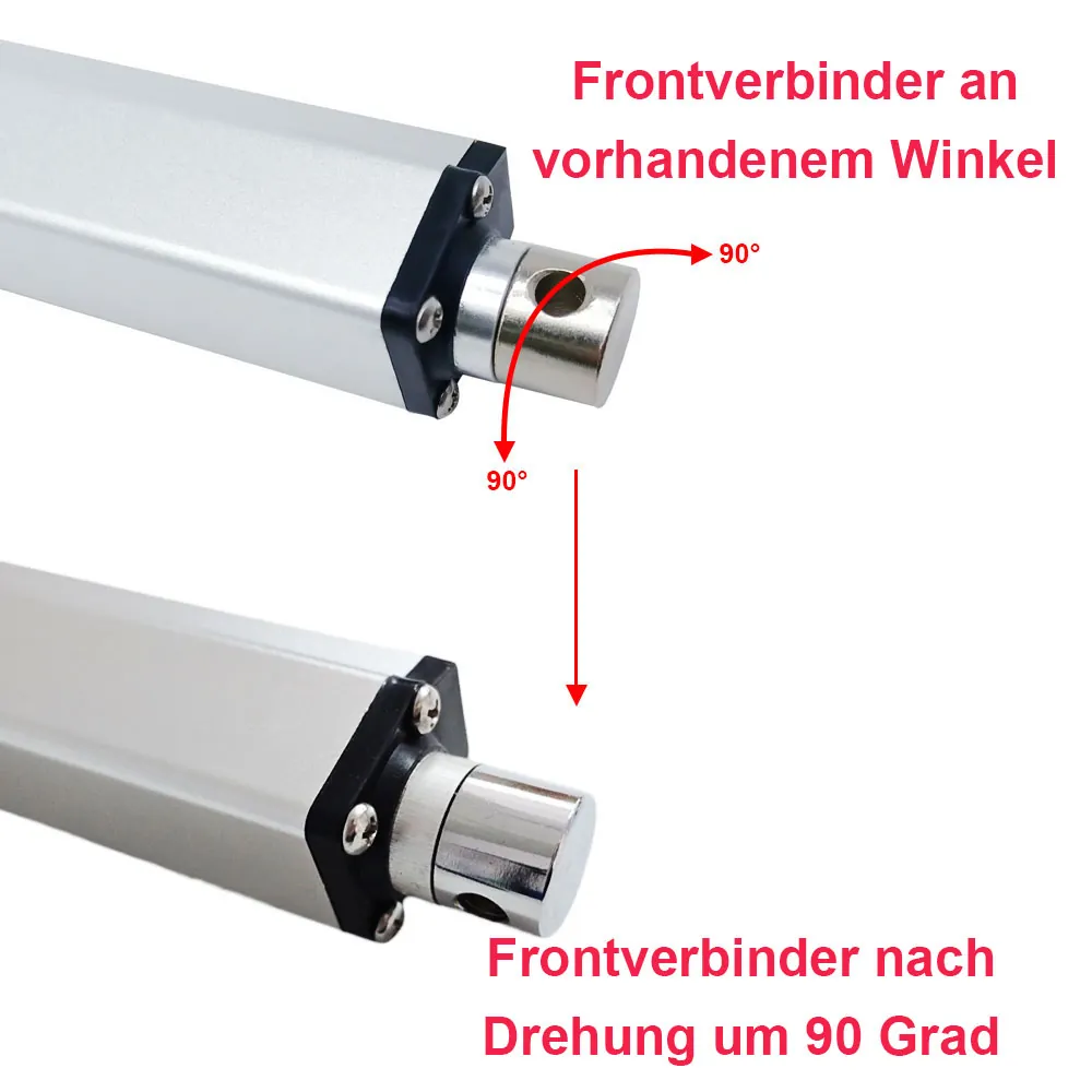 Option 90-Grad-Drehung für Frontsteckverbinder des Linearantriebs A (Modell 0044116)