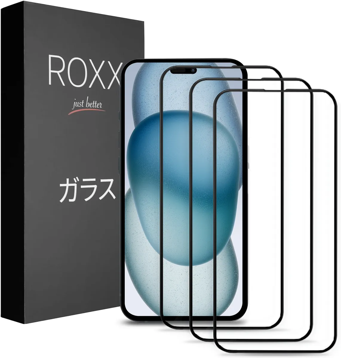 ROXX NEO Japanisches 9H 3D Panzerglas (3 Stück) | Volle Displayabdeckung | iPhone 15
