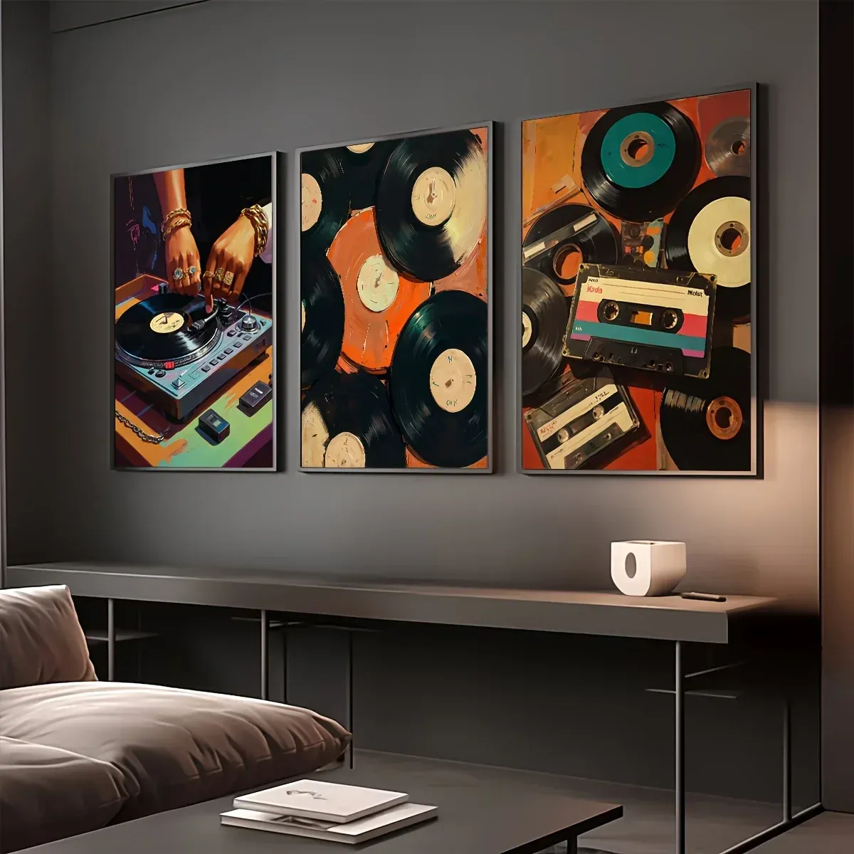 Kunst trifft Klang – Vintage Wandbilder für HiFi-Fans - Triptychon auf Canvas Leinwand