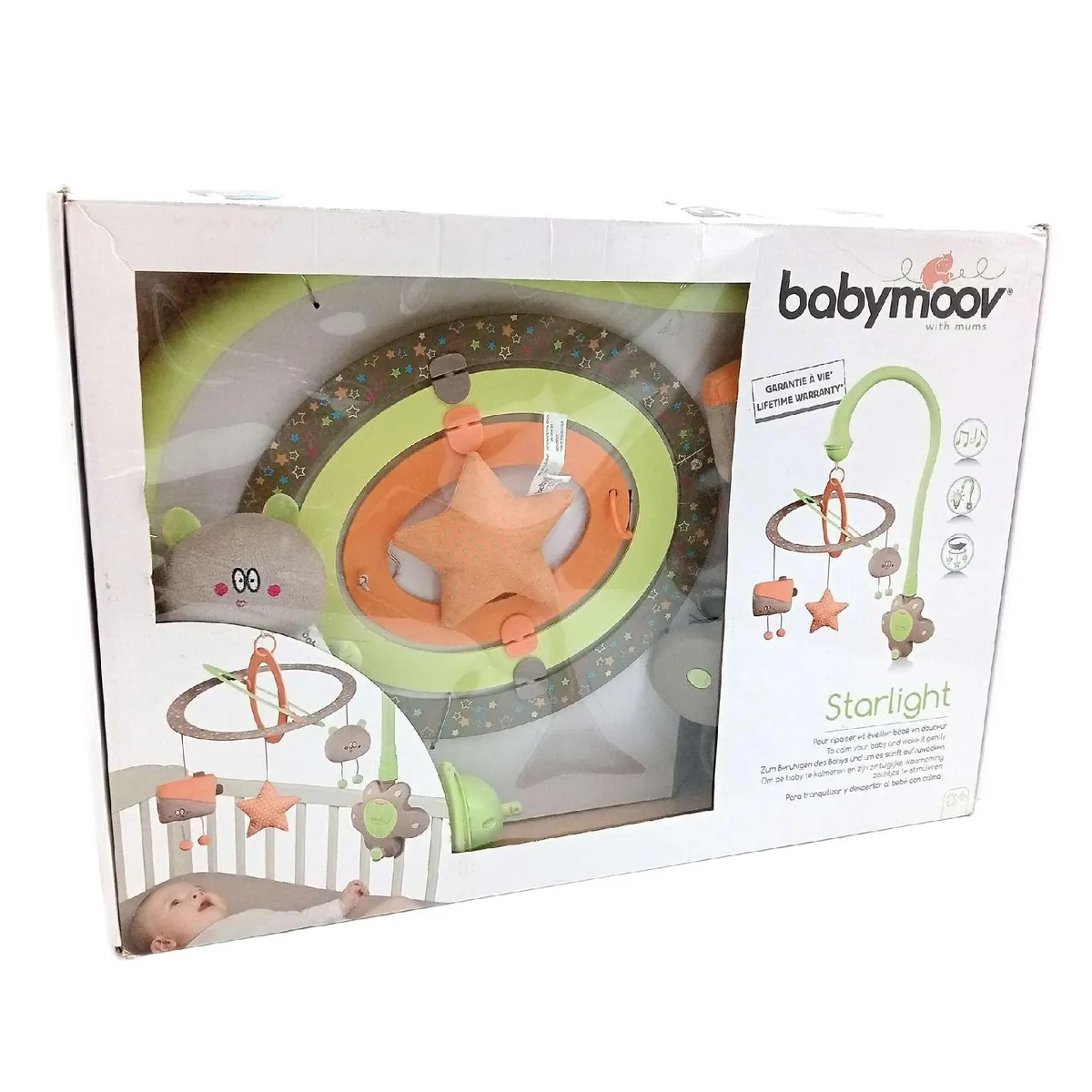 Babymoov Musikspielbogen Baby Spielzeug A033206 Mandelgrün Schlafhilfe Motorik