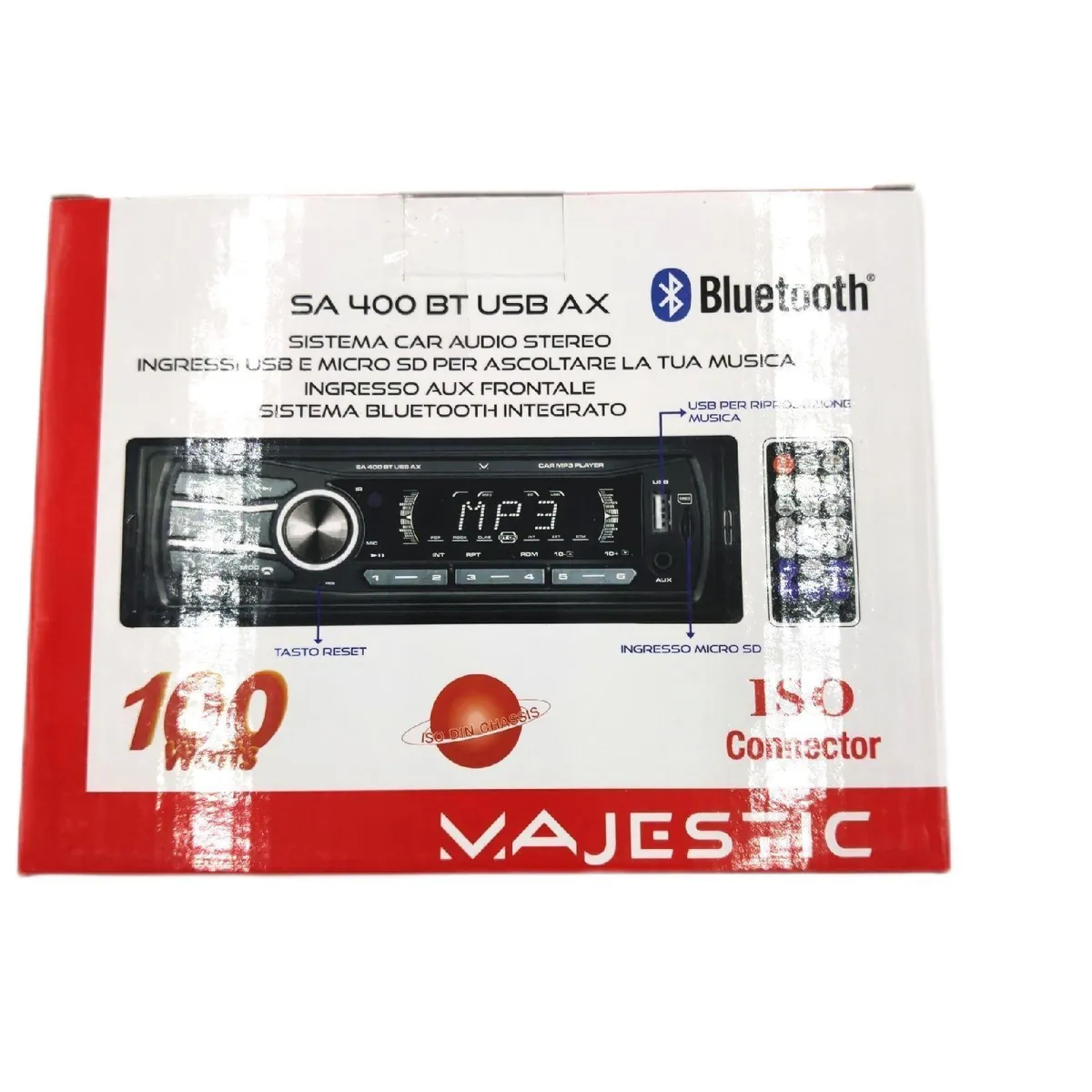 Majestic Autoradio Audio Car System SA 400 BT USB Bluetooth MP3 WMA USB Micro SD