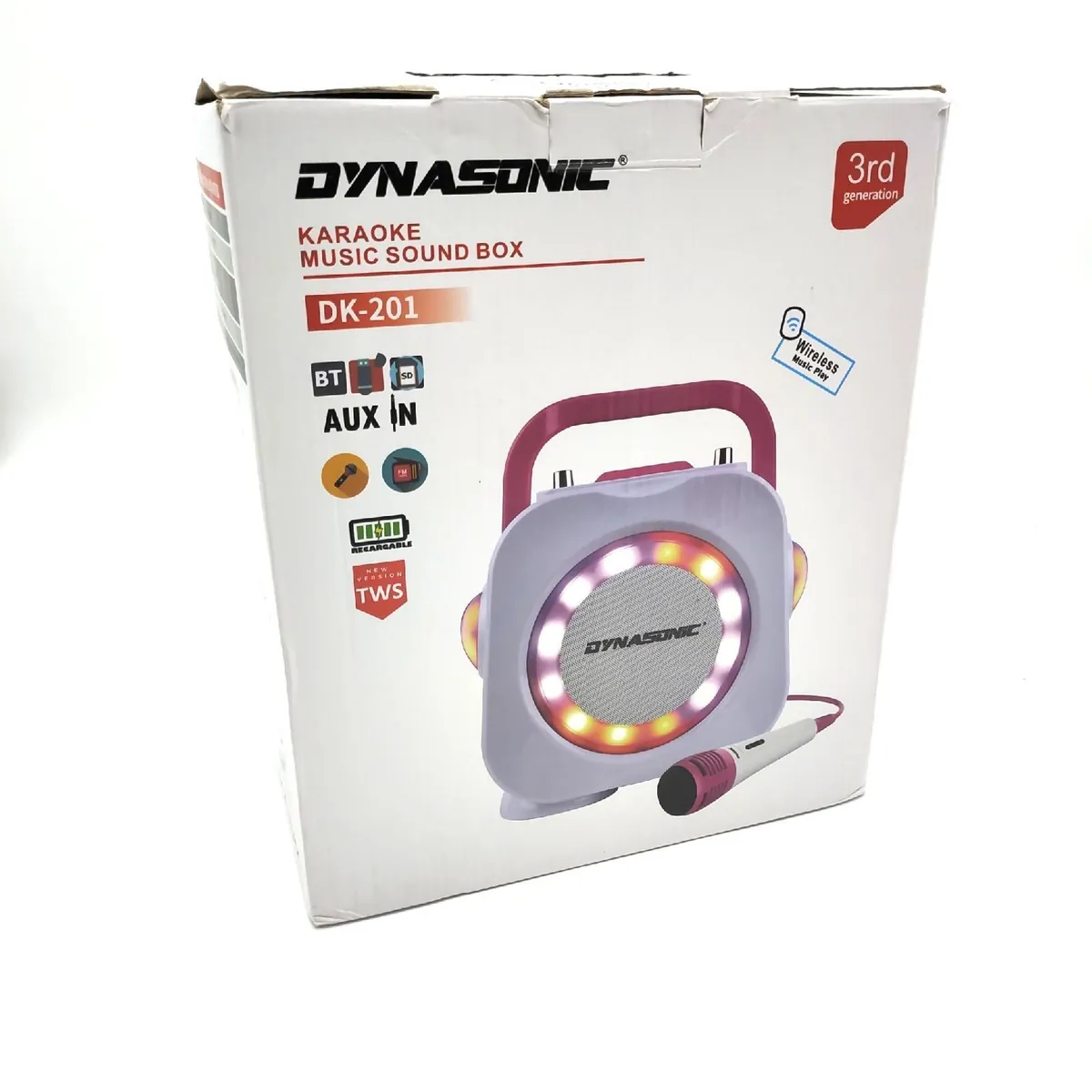 Dynasonic Karaoke Gerät Spielzeug DK 201 Pink Unterhaltung Geschenk für Kinder Mädchen