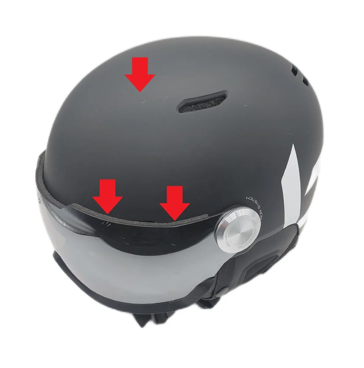 Bolla Skihelm Schutzhelm Kopfschutz Might Visor Erwachsene Schwarz Matt 55 59 cm