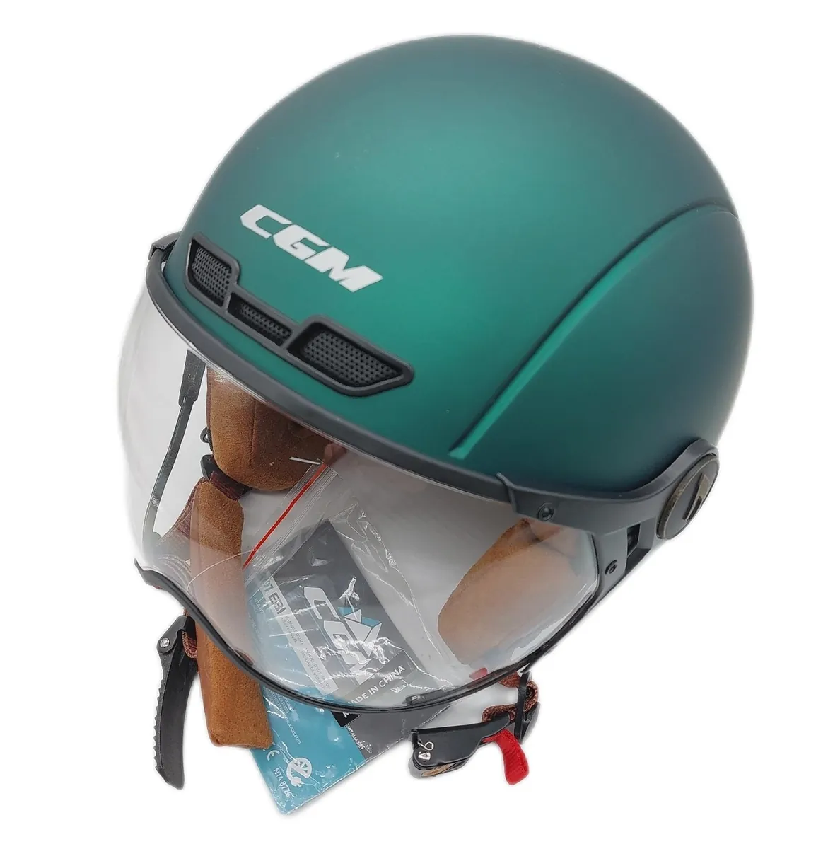 CGM Fahrradhelm Schutzhelm Schutzbekleidung 801V E Bike Sicherheit Vintage Grün Satiniert