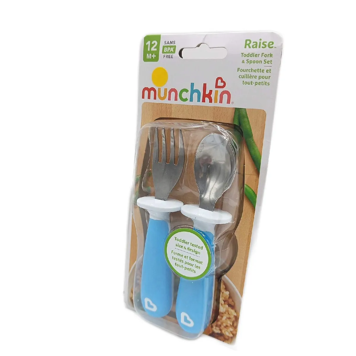 Munchkin Löffel und Gabel Set Essbesteck Kinder Geschirr Raise Ausstattung blau