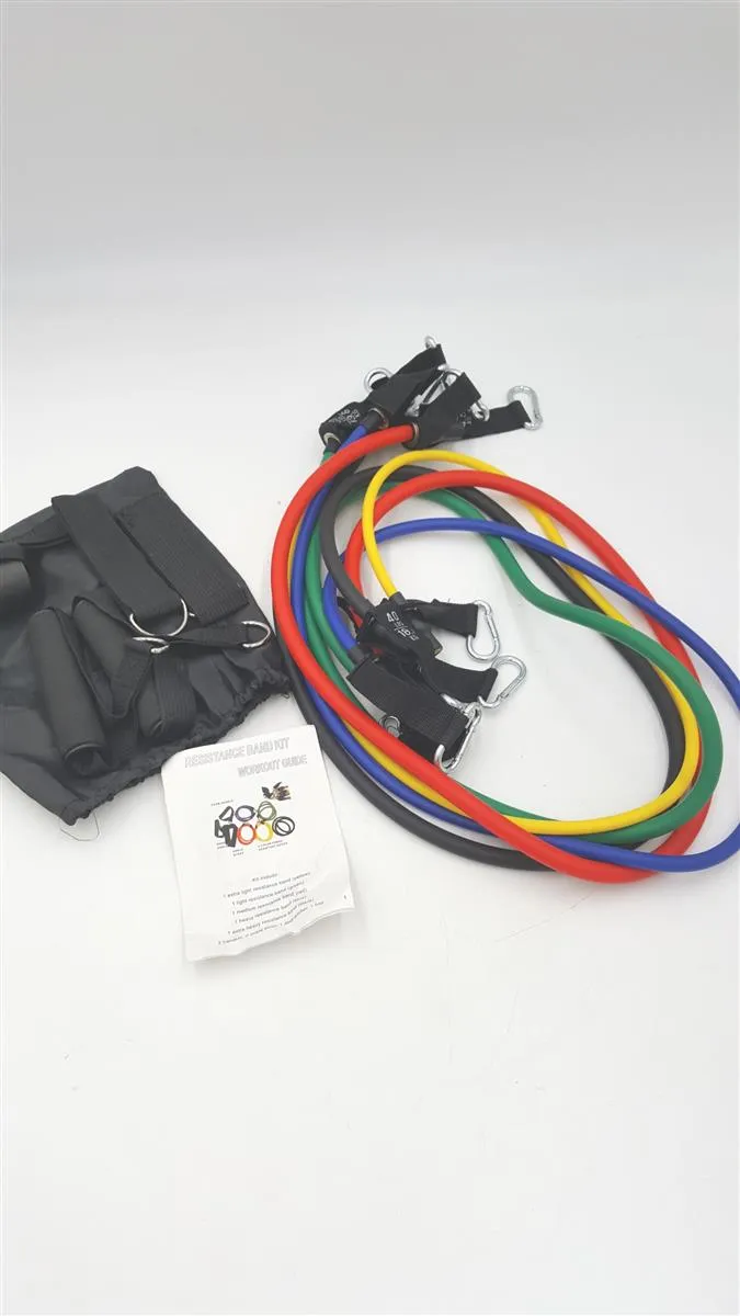 Telagoo Fitnessbänder Fitnessband Set Krafttraining Training Zubehör mit Griffen Türanker und Knö