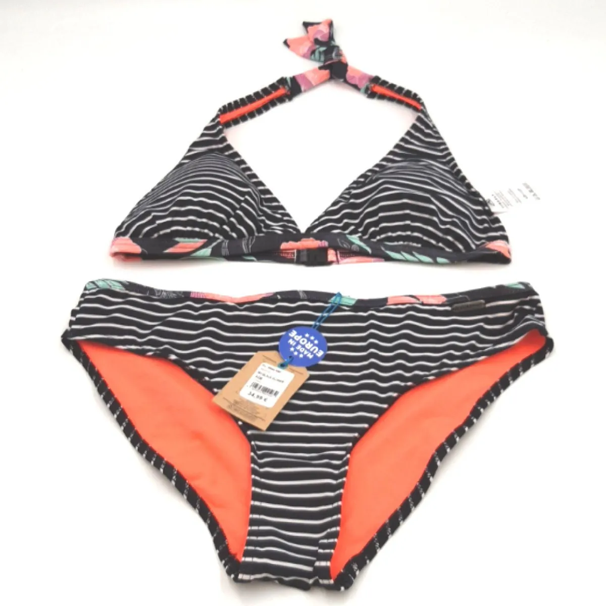 Firefly Bikini Damenbekleidung Amy Black Flower 42B Bademode Strandmode Sommerfashion