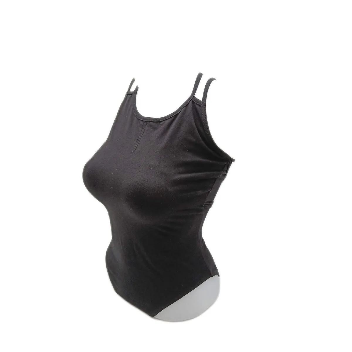 Bozevon Damen Ballett Trikot Tanzbekleidung Elegant Schwarz Ärmellos Stretch J