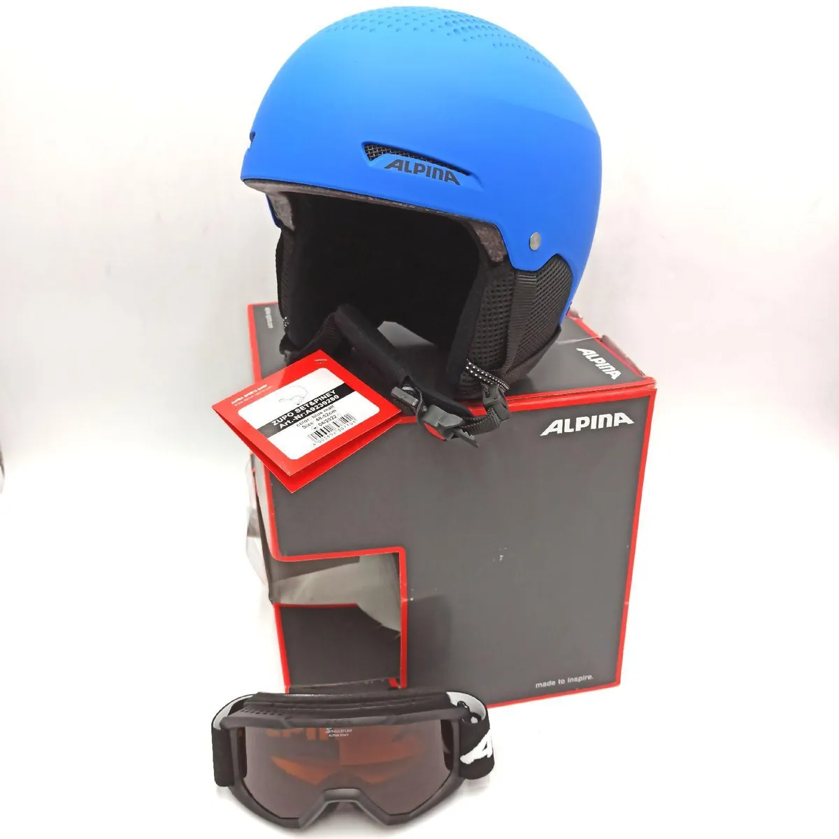 Alpina Kinderskihelm Ski Ausrüstung Zupiney Blau Matt Schutz Helm Kinder