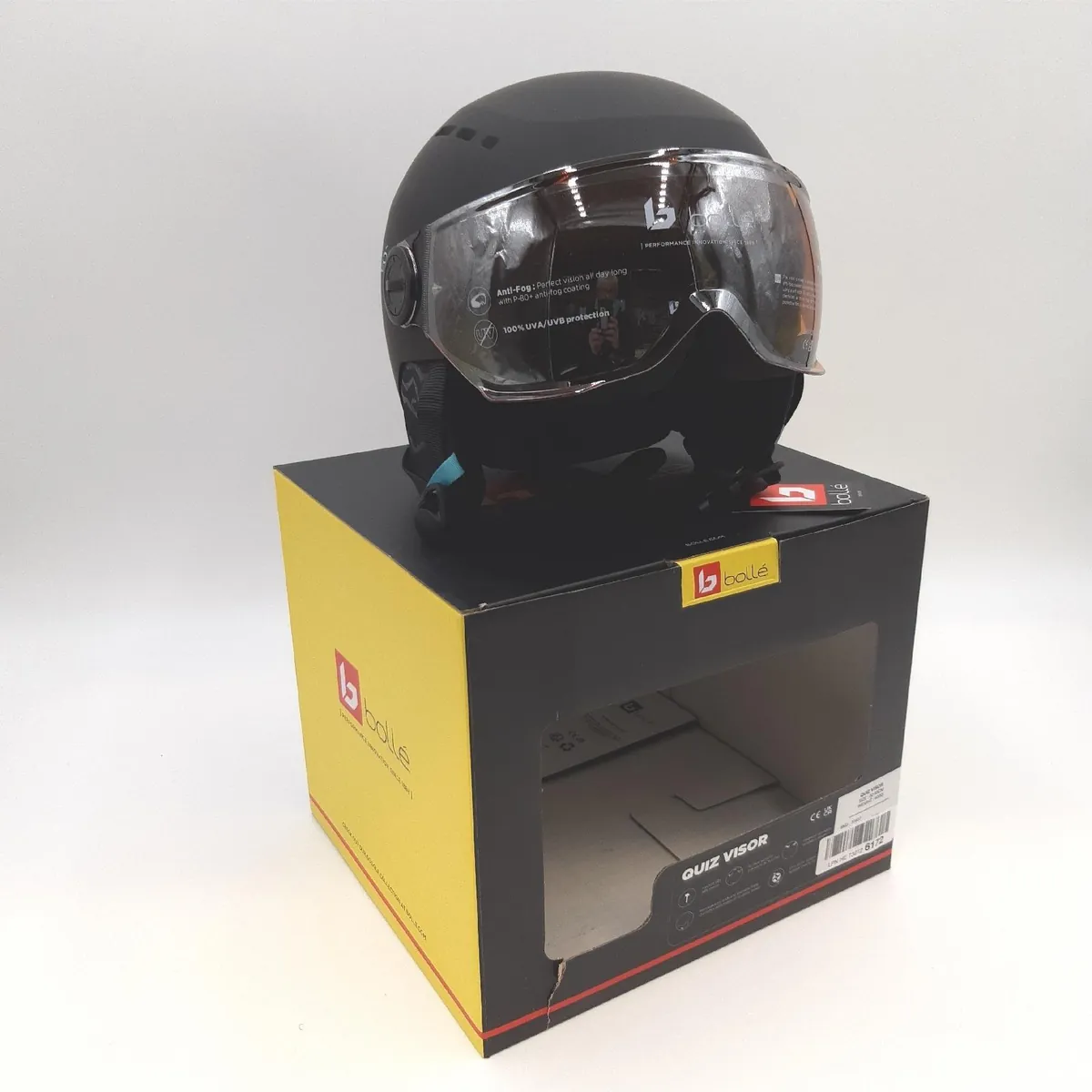 Bollé Skihelm Kopfschutz Sport Might Visor Schutz Helm Schwarz Blau 52 55