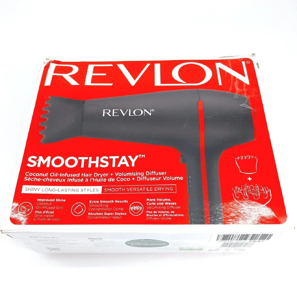 Revlon Haartrockner Haarpflege SmoothStay 2000 Watt Kokosöl Infusion