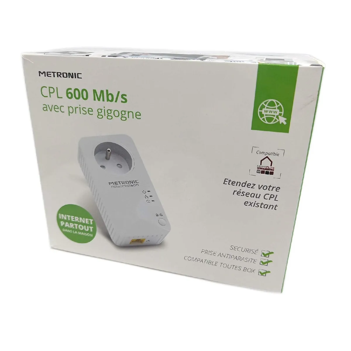 Metronic Netzstecker Netzwerk Zubehör 495466 mit 1 Port Fast Ethernet 100 MB s