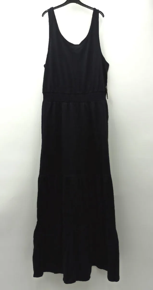 Amazon Essentials Maxikleid Damenmode Sommer Schwarz M elastische Taille elegant