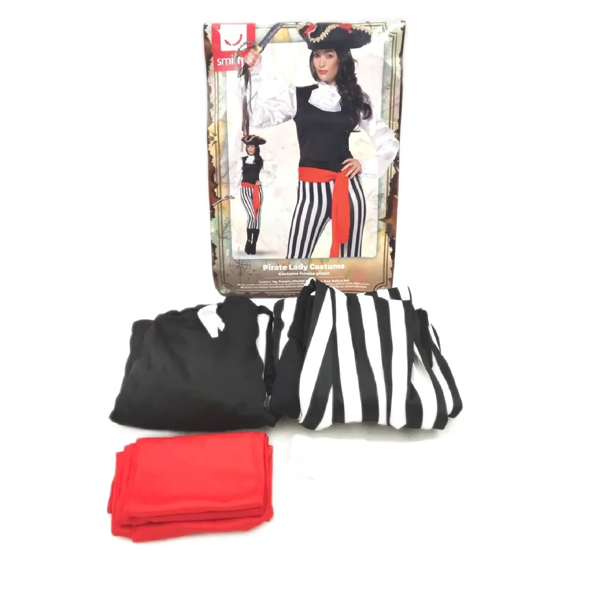 Smiffys Damen Kostüm Fasching Karneval Piraten Lady Oberteil Hose Stiefel Überzieher
