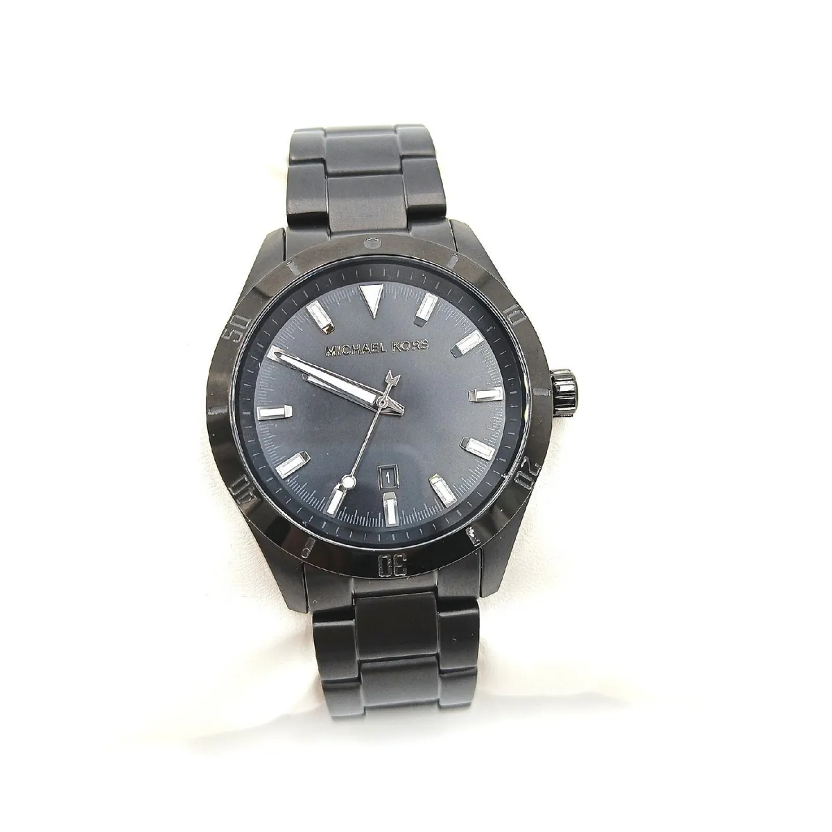 Michael Kors Herrenuhr Uhr Kollektion Layton Quarzuhr Edelstahl Lederarmband Schwarz