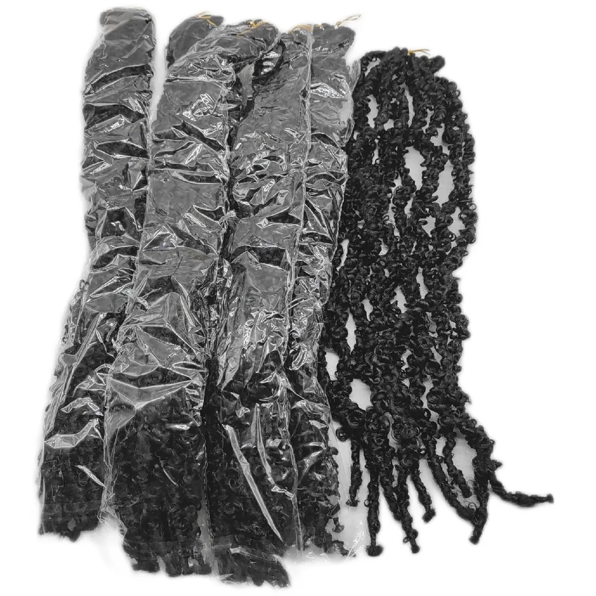 Xtrend Haarverlängerung Haarpflege Set Butterfly Locs 24 Zoll Schwarz elegante Frisur