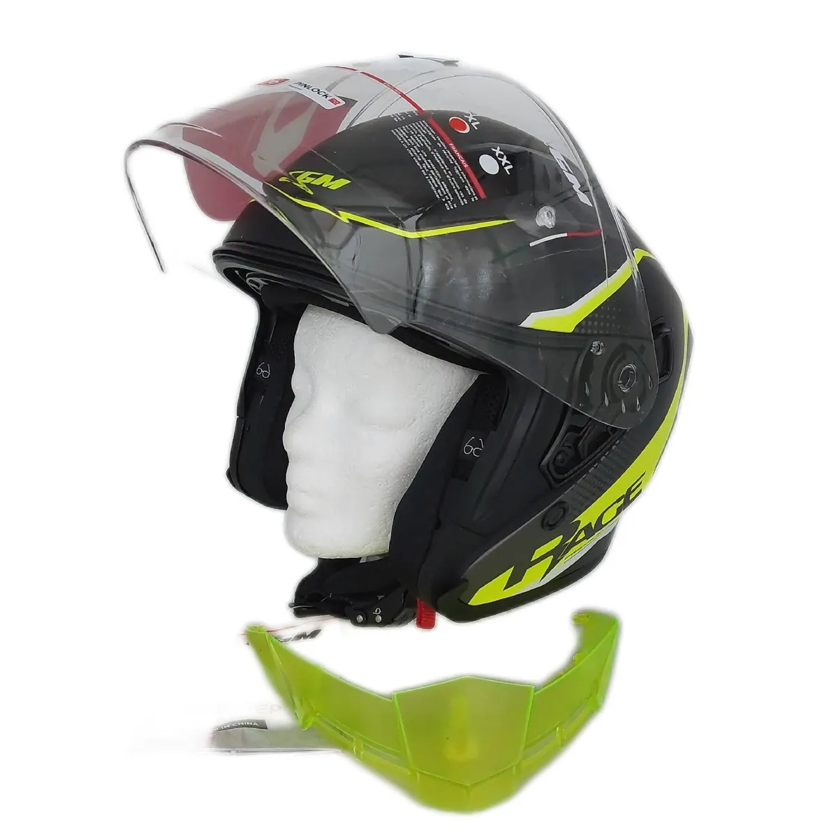 CGM Motorradhelm Jethelm Deep Race Grau XL Größe American Stil Sicherheitsschutz