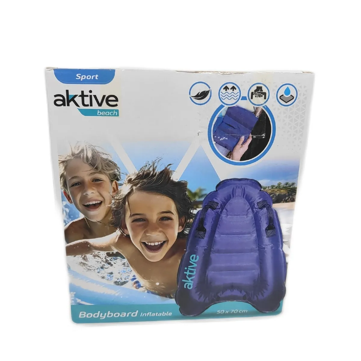 AKTIVE Bodyboard Wassersport Zubehör 50x70 cm Aufblasbar Strandspaß