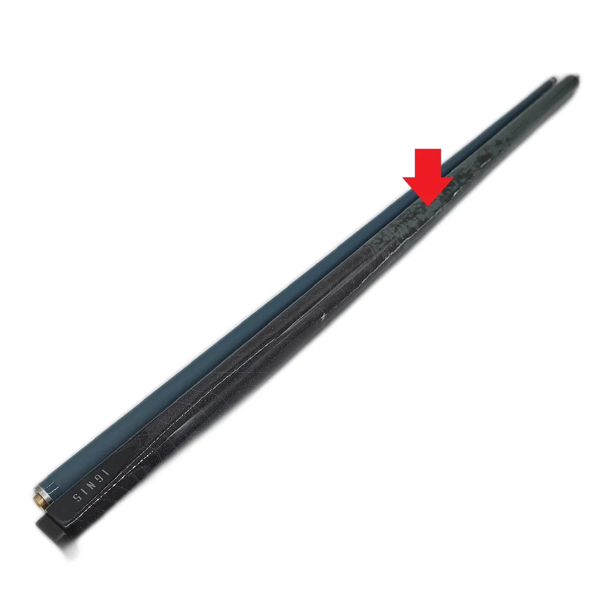 PowerGlide Ignis Snooker Queue Schwarz 18 oz Handstuck Gebrochen Gebrauchsspuren