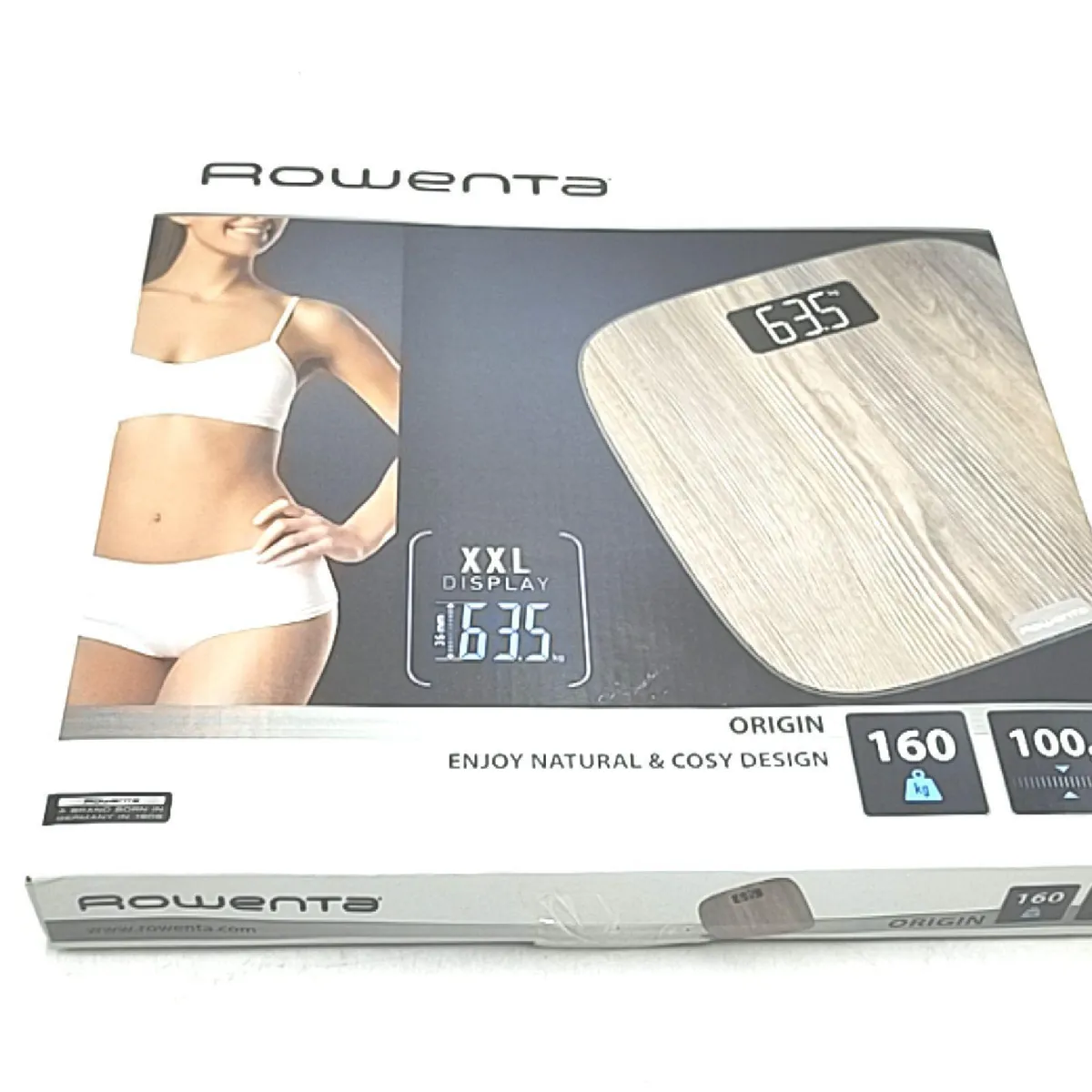 Rowenta Personenwaage Badezimmerwaagen Holzoptik BS1600 Design bis 231 Kilogram