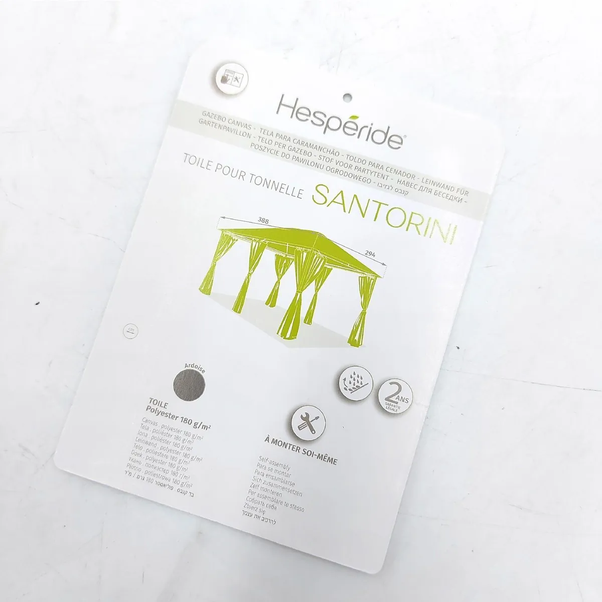Hesperide Laubenplane Gartenbedarf Santorini Schiefer wetterfest robust langlebig